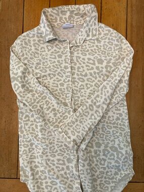 LuLaRoe Valentina  Beige and Cream Leopard Print Blouse